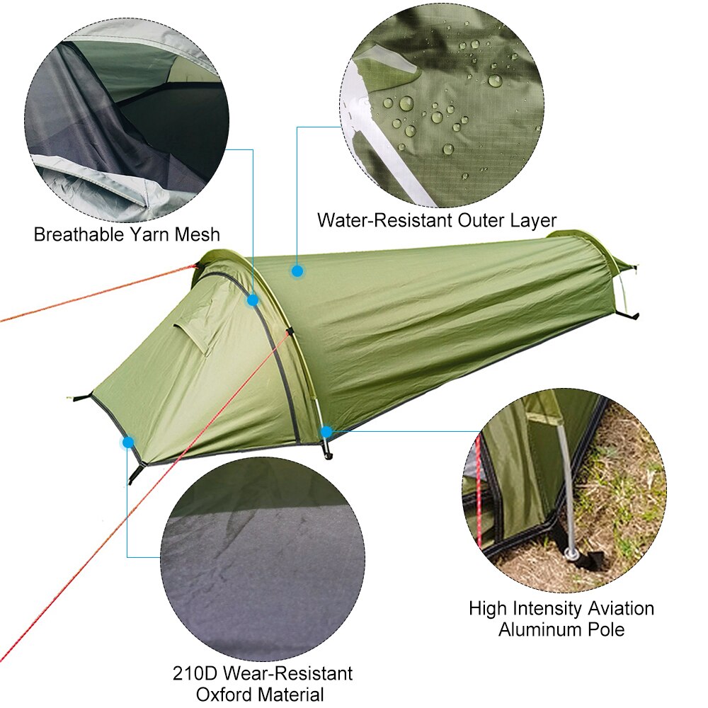 Cheap Goat Tents Ultralight Outdoor Camping Tent Single Person Camping Tent Portable Sleeping Bag Tent camping tent travel Tents 